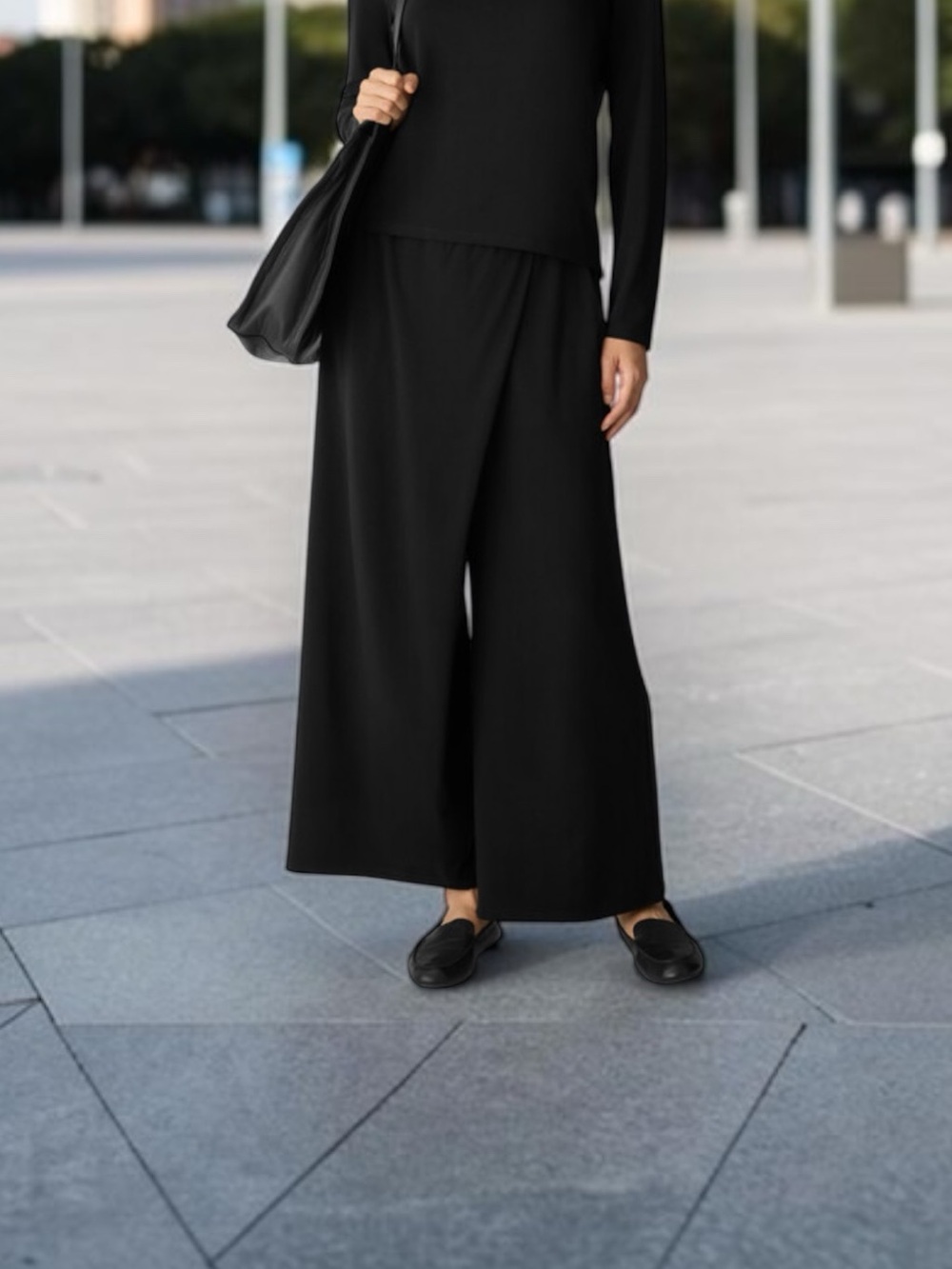 Eileen Fisher Wide Leg Skort Style Pants Size Medium